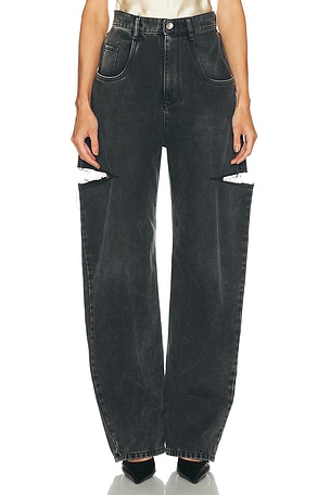 Maison Margiela Cut Out Barrel Leg in Black
