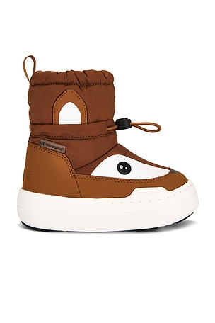 MOON BOOT Junior Park Tube Mid Animal Waterproof Boot in Brown