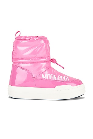 MOON BOOT Kids Junior Park Tube Mid Glitter Waterproof Boot in Pink