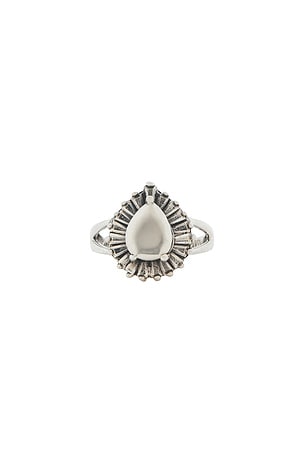Martine Ali Tear Drop Ring in Metallic Silver