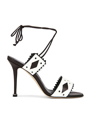 Manolo Blahnik Renti 105 Sandal in Brown,White