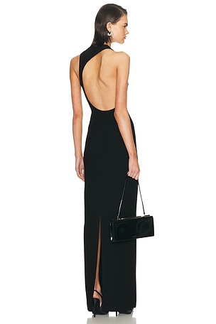 MONOT Asymmetrical Open Back Dress in Black