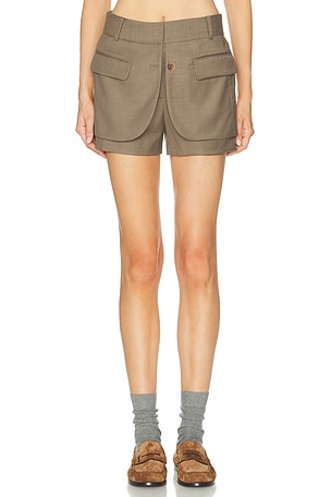 Monse Jacket Hem Short in Taupe