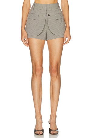 Monse Jacket Hem Short in Brown