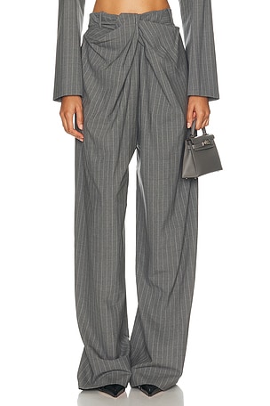 Monse Twist Pinstripe Trouser in Charcoal