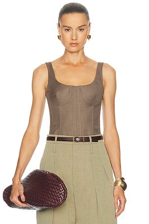 Monse Corset Top in Taupe