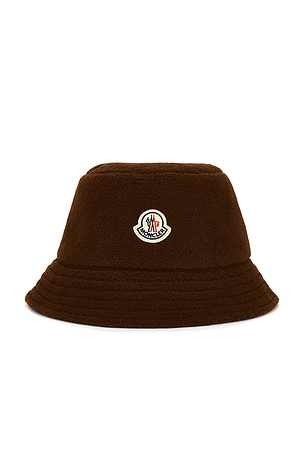 Moncler Reversible Teddy Bucket Hat in Brown