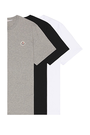 Moncler Short Sleeve Tee 3 Pack in Multi