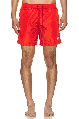 Moncler Swim Short in Red