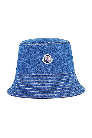 Moncler Bucket Hat in Denim-Medium