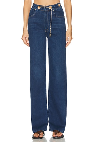 MOTHER The Off The Chain High Waisted Tunnel Vision Sneak Jeans in Blue