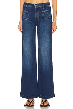 MOTHER The Hustler Roller Patch Pocket Sneak Jeans in Blue