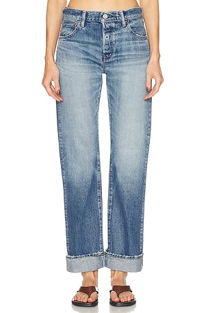 Moussy Vintage Deltona Straight Jeans in Blue