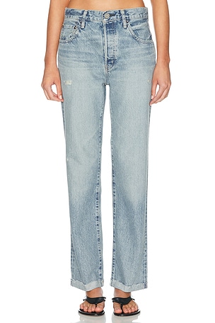 Moussy Vintage Copper Straight Leg Jeans in Blue
