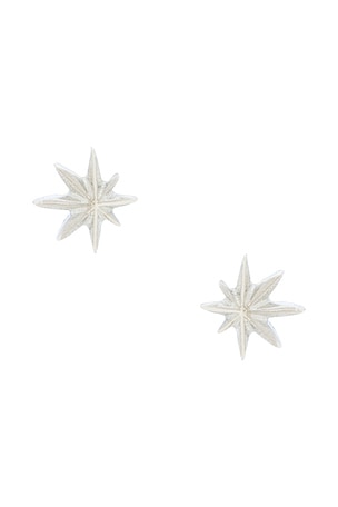MAPLE Hempstar Earrings in Metallic Silver
