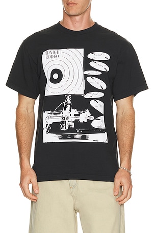 Midnight Rodeo Record Tee in Black