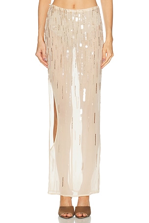 MAY MASHIAH Florence Skirt in Metallic Gold