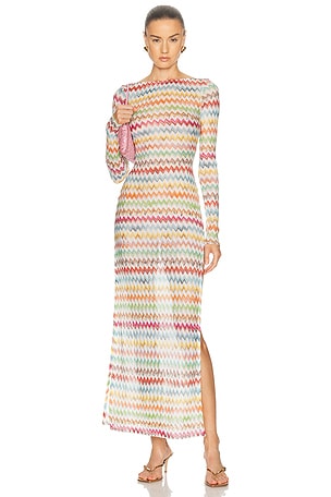 Missoni Long Sleeve Coverup Dress in White