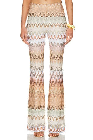 Missoni Flare Trouser in Metallic Copper, Metallic Neutral