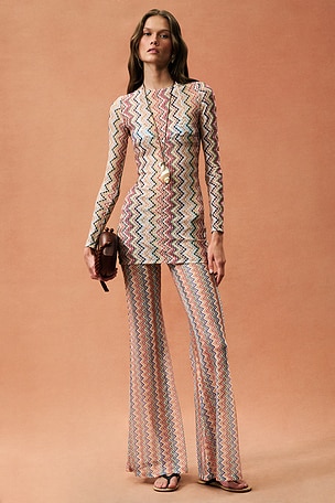 Missoni for FWRD Knit Flare Trouser in Purple,Orange