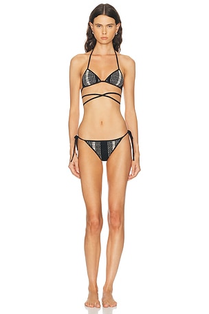 Missoni Triangle Tie Bikini Set in Black & White
