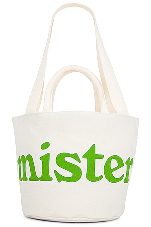 Mister Green Round Grow Pot Small Tote Bag in Cream