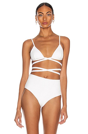 Matteau Wrap Triangle Bikini Top in White