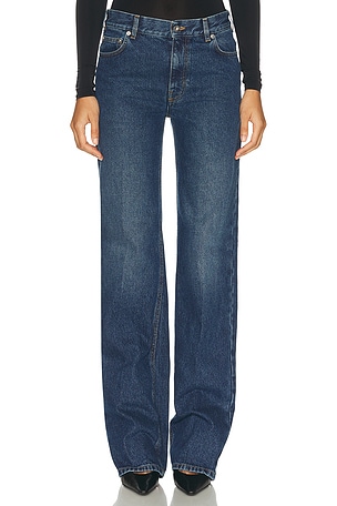 Mugler Mid Rise Wide Leg in Blue