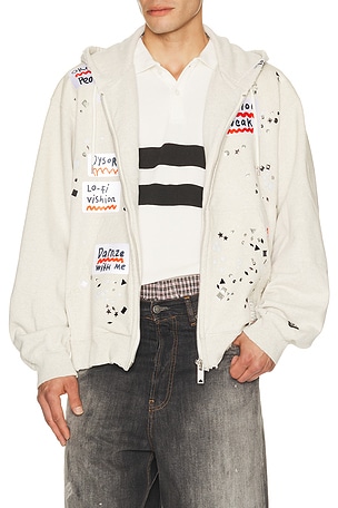 Maison MIHARA YASUHIRO Embellished Sticker Parka in White