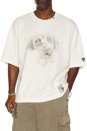 Maison MIHARA YASUHIRO Dog Printed Tee in White