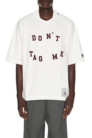 Maison MIHARA YASUHIRO Dont Tag Me Flocky Collared Tee in White