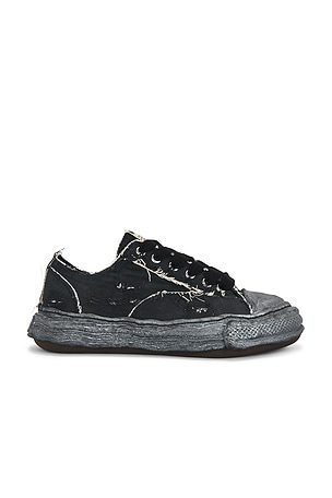 Maison MIHARA YASUHIRO Peterson23 Original Sole Ripping And Over Dyeing Canvas Low -Top Sneaker in Black