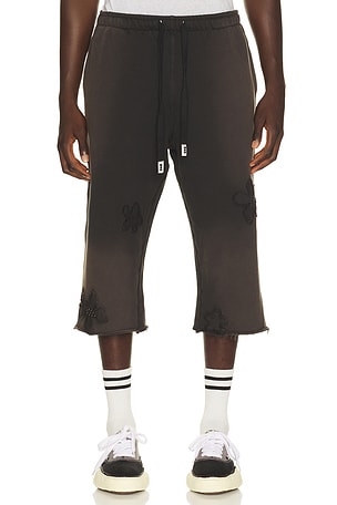 Nahmias Flower Patch Long Sweat Short in Black