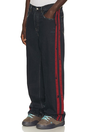 Nahmias Destroyed Denim Track Pant in Blue