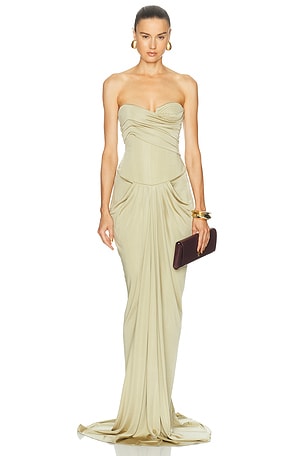 The New Arrivals by Ilkyaz Ozel Untitled Maxi Dress in Sage