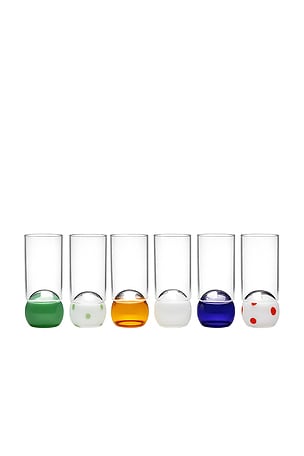 Natalia Criado Sphere Glasses Set Of 6 in Multi