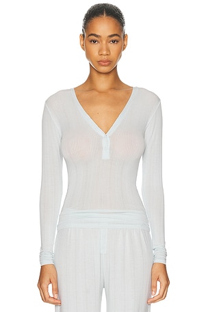 Negative Underwear Whipped Henley in Baby Blue