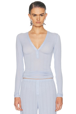 Negative Underwear Whipped Henley in Blue