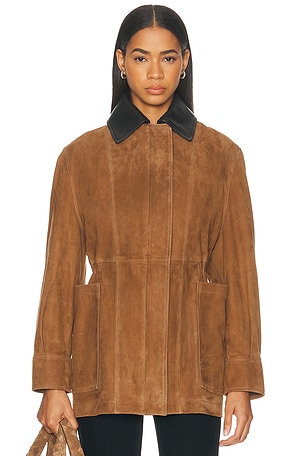 NOUR HAMMOUR Grange Jacket in Cognac