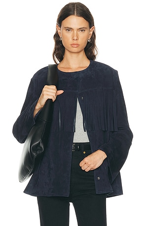 NOUR HAMMOUR Marfa Coat in Navy