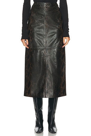 NOUR HAMMOUR Elyse Pencil Skirt in Brown