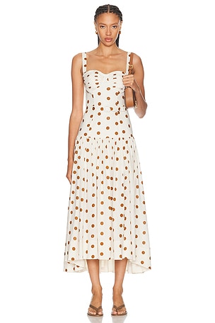 NICHOLAS Drenica Bustier Drop Waist Dress in Ivory