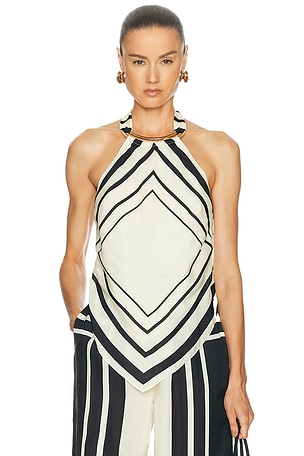 NICHOLAS Skye Halter Top in Black & White