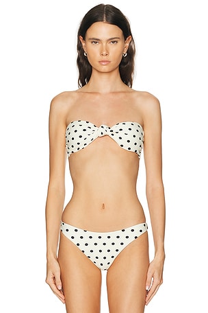 NICHOLAS Naia Knot Bikini Top in Black,White