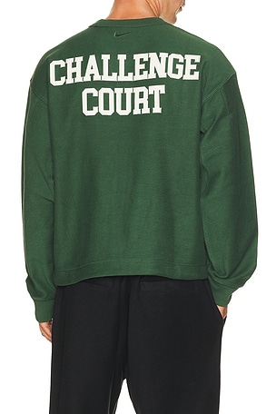 Nike Club Rules Fleece Crewneck Sweater in Green