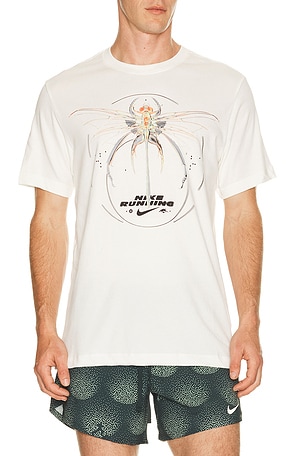 Nike Dri-Fit Running T-Shirt in Cream
