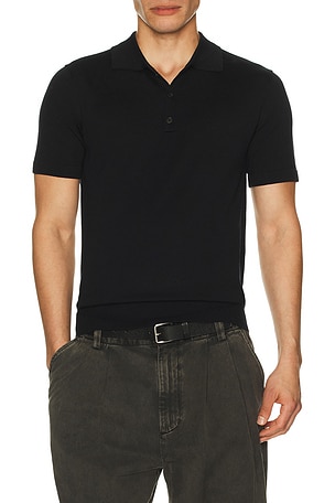 NILI LOTAN Bryce Polo Sweater in Navy