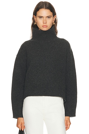 NILI LOTAN Omaira Sweater in Charcoal Melange in Grey