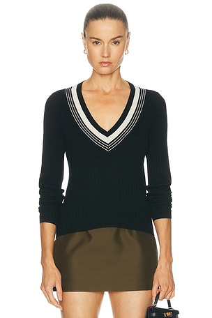 NILI LOTAN Aziel Sweater in Black & White