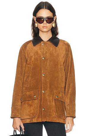 NILI LOTAN Kedem Suede Parka in Cognac